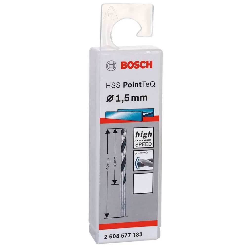 Broca Metal Bosch Aço Rápido HSS-PointTeQ 1,5mm