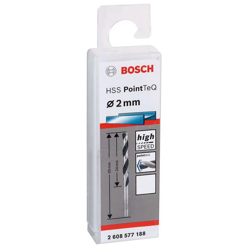 Broca Metal Bosch Aço Rápido HSS-PointTeQ 2,0mm