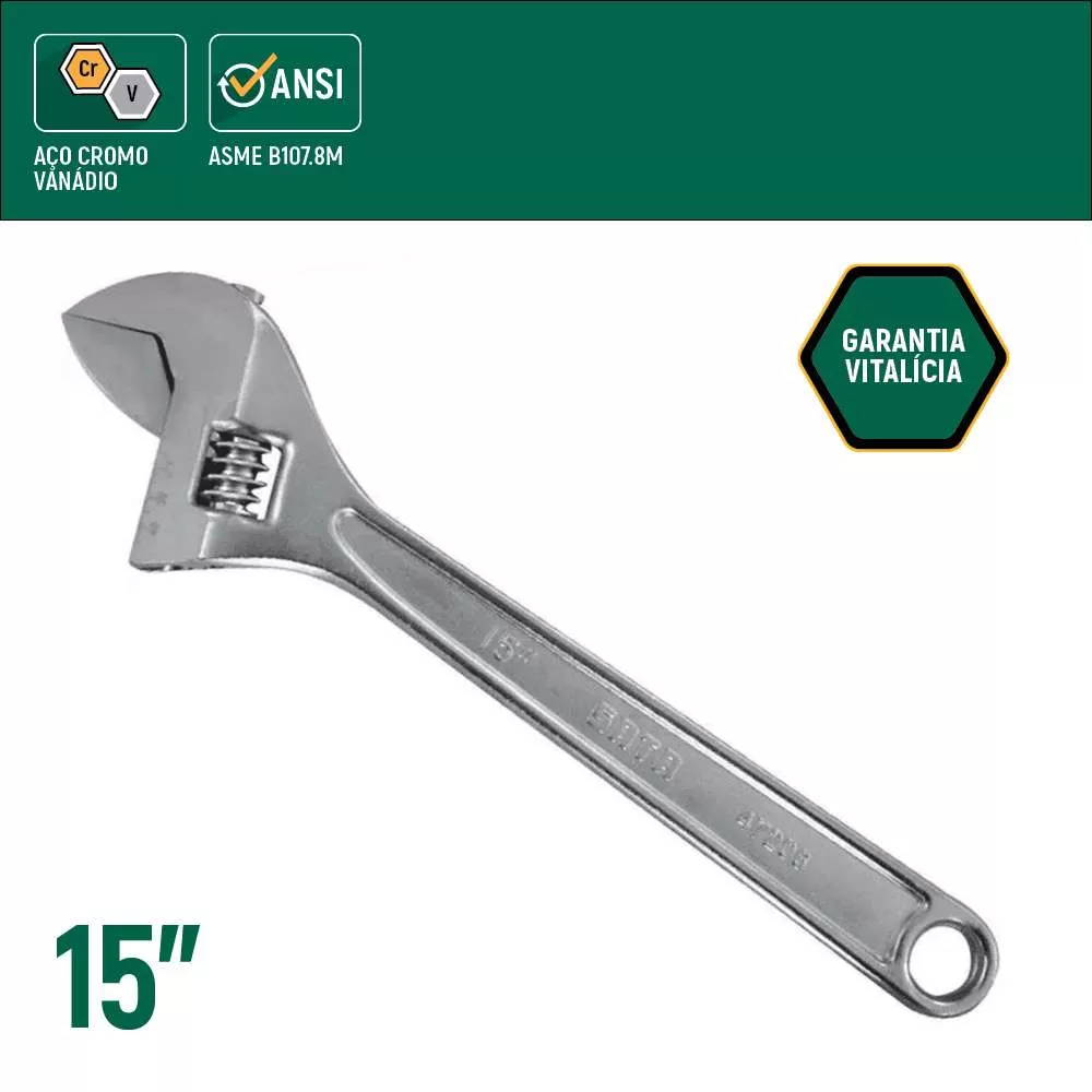 Chave Inglesa Cromada Abertura 65Mm Crv 24 Sata St47208Sc