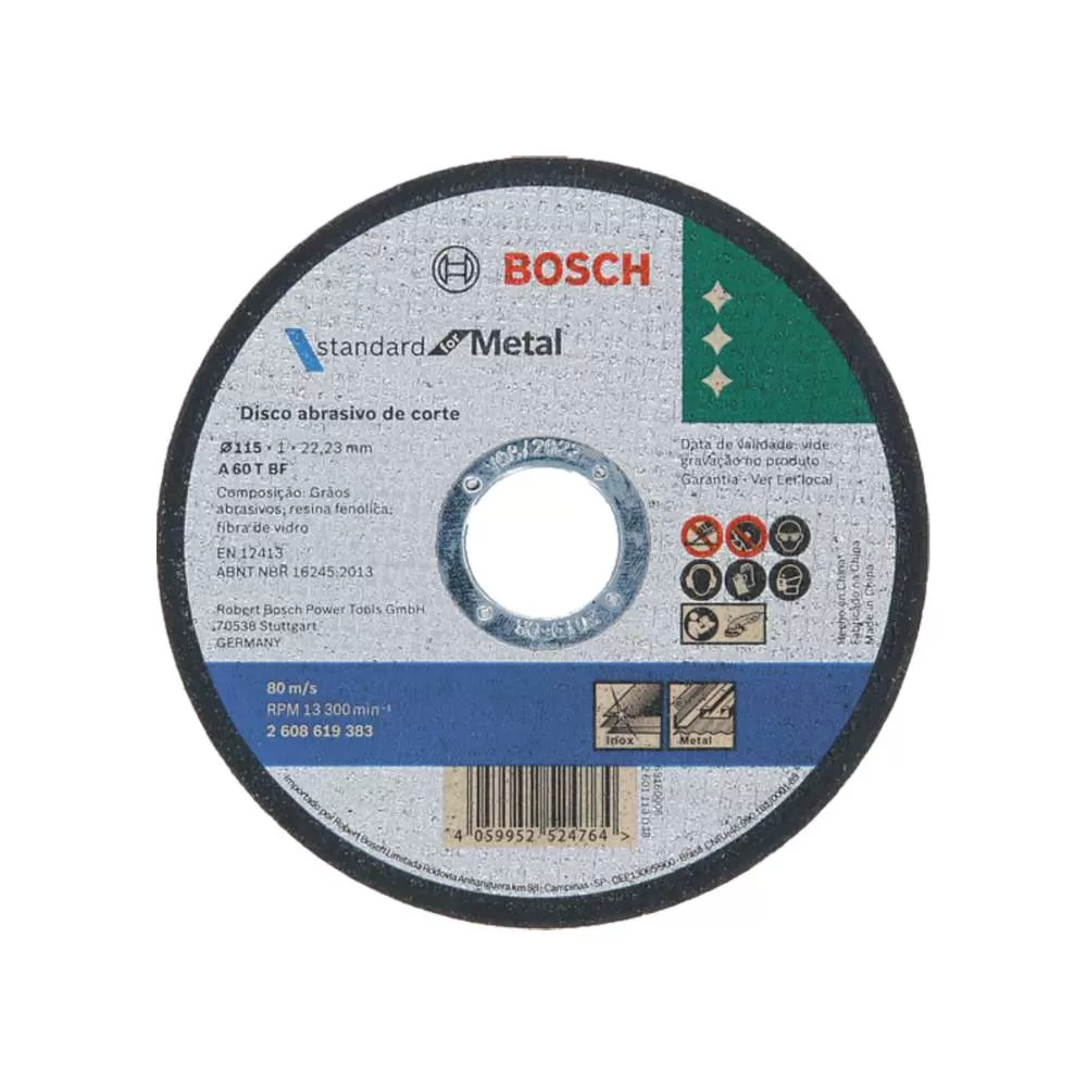 Disco de Corte Bosch Standard for Metal 115x1mm Reto