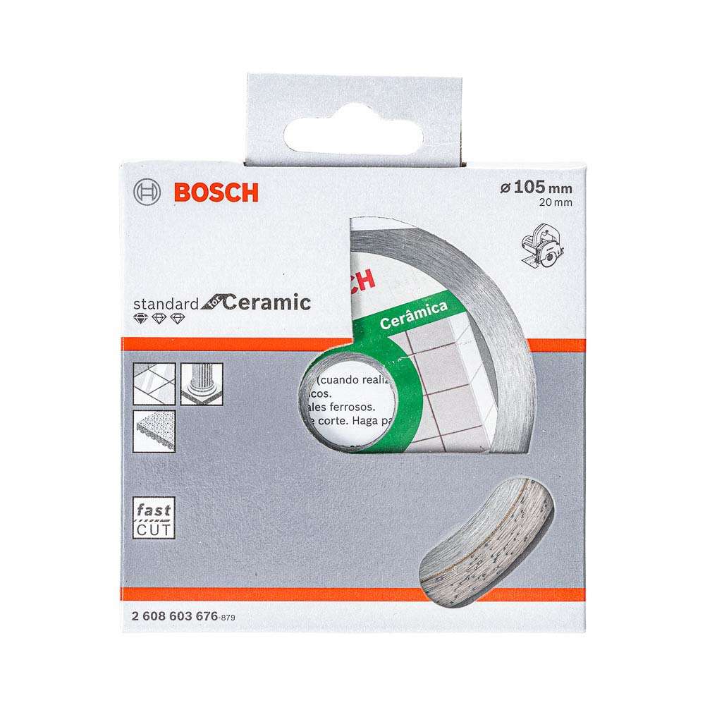 Disco diamantado liso Bosch Standard for Ceramic 105 x 20 x 10 mm 01 unidade