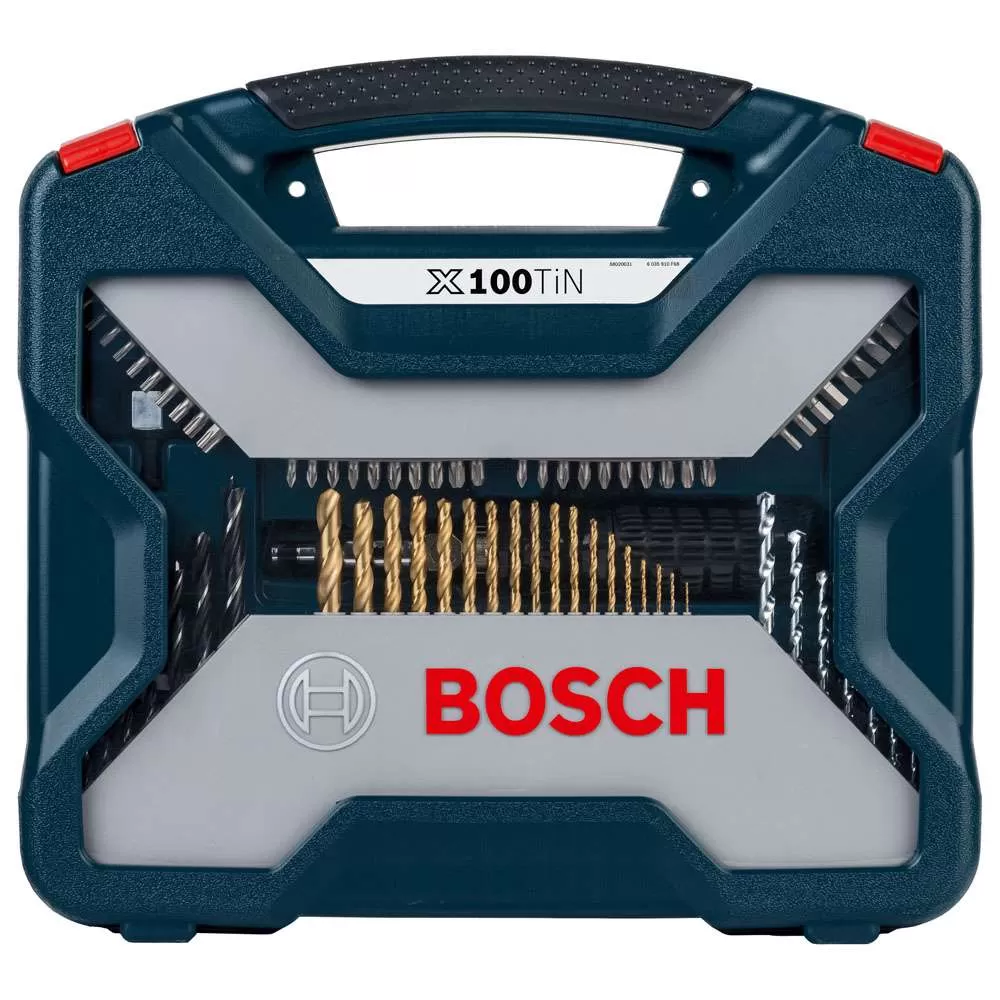 Kit de Pontas e Brocas em Titânio Bosch X-Line 100 peças