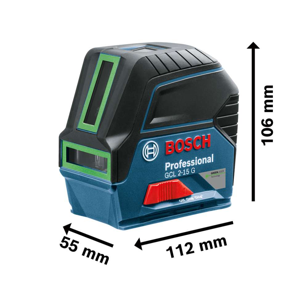 Nível Laser verde Bosch GCL 2-15 G 15m com pontos de prumo