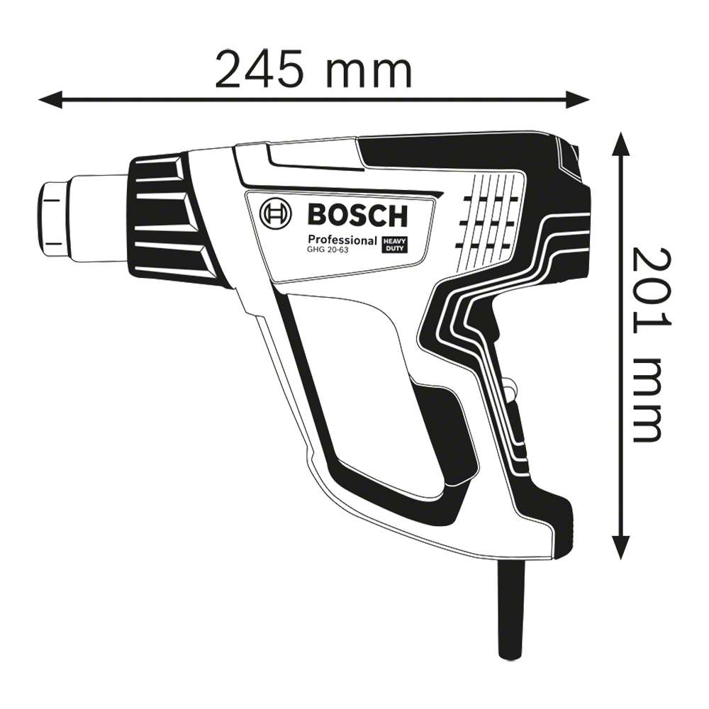 Pistola de Calor Bosch GHG 20-63 1600W 220V