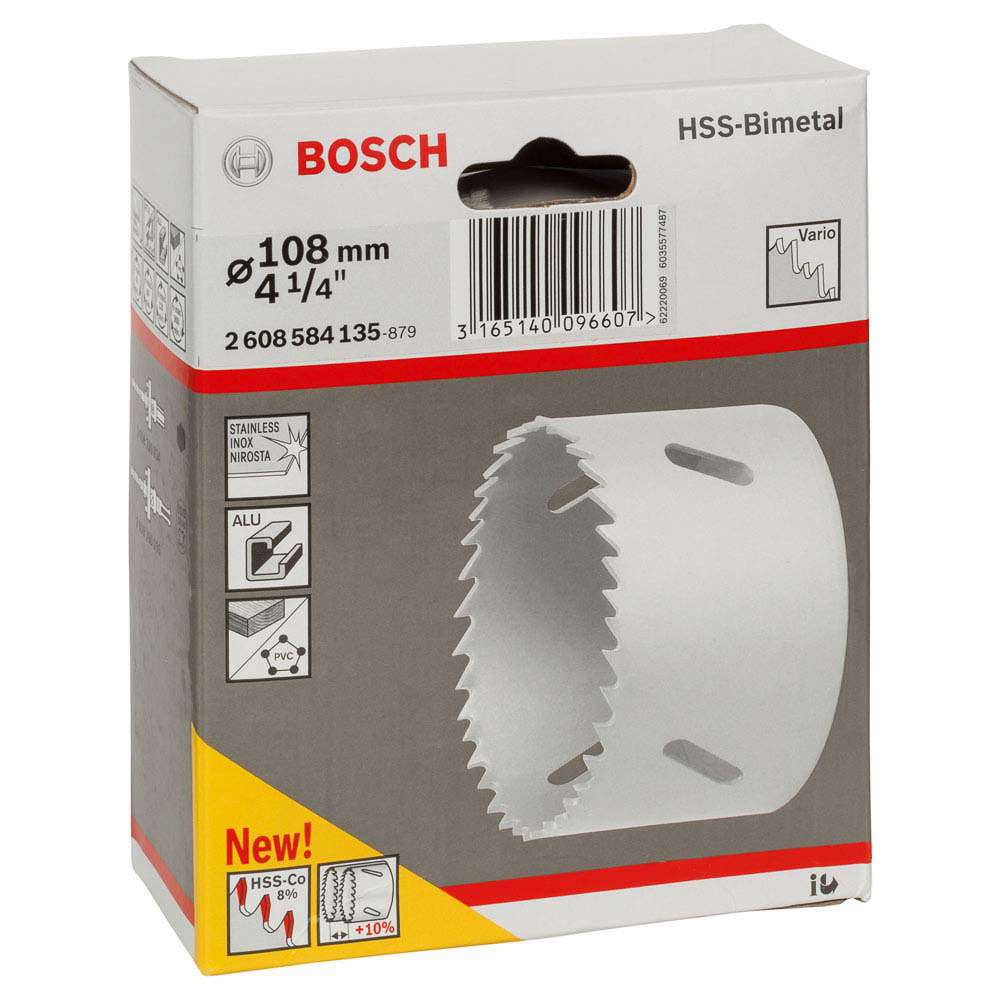 Serra copo Bosch bimetálica HSS com adição de cobalto para adaptador standard 108 mm, 4.1/4